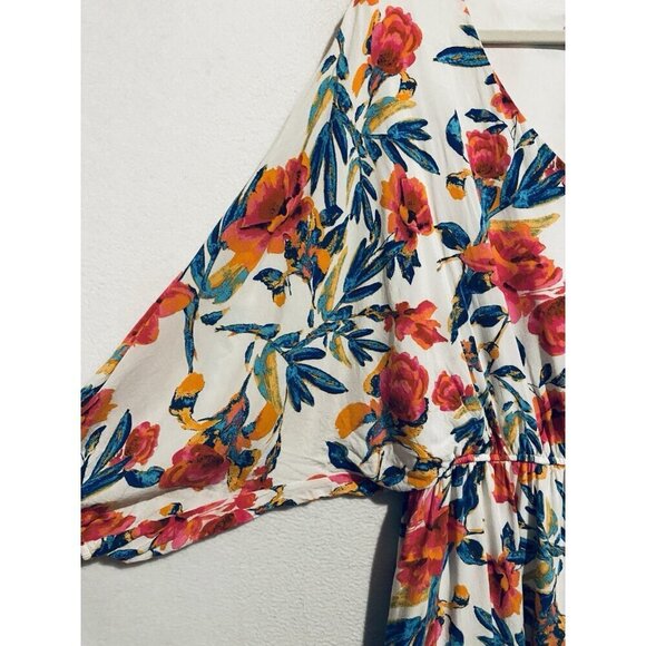 Andree By Unit Dress Womens 3X Floral Dolman Sleeve V Neck Boho Cottagecore - Picture 4 of 7